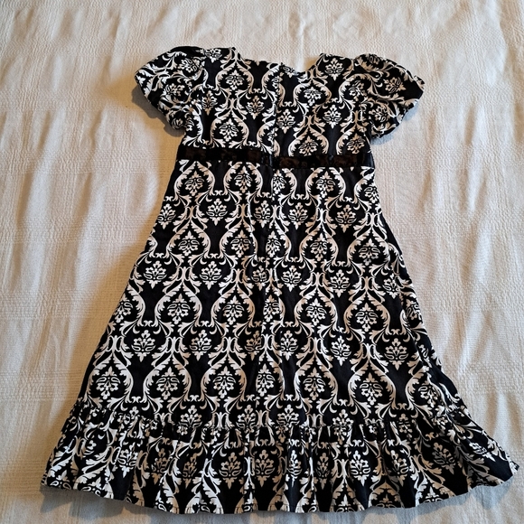 Hanna Andersson girls size 120 or 6-7 black & white party dress - Picture 3 of 8